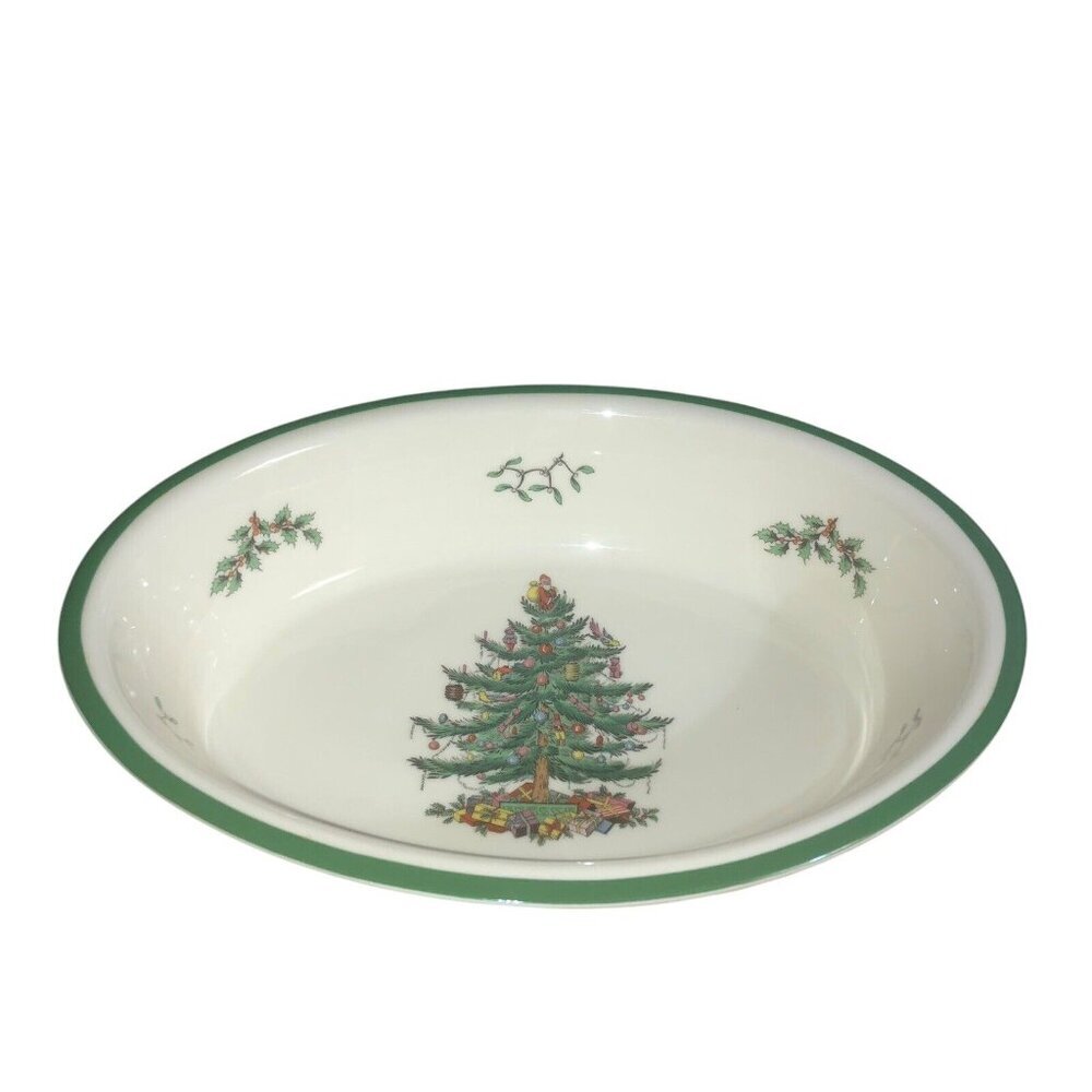 SPODE "Christmas Tree" 12.5" x 9" x 2.75" Oval Serving Dish Oven to Table